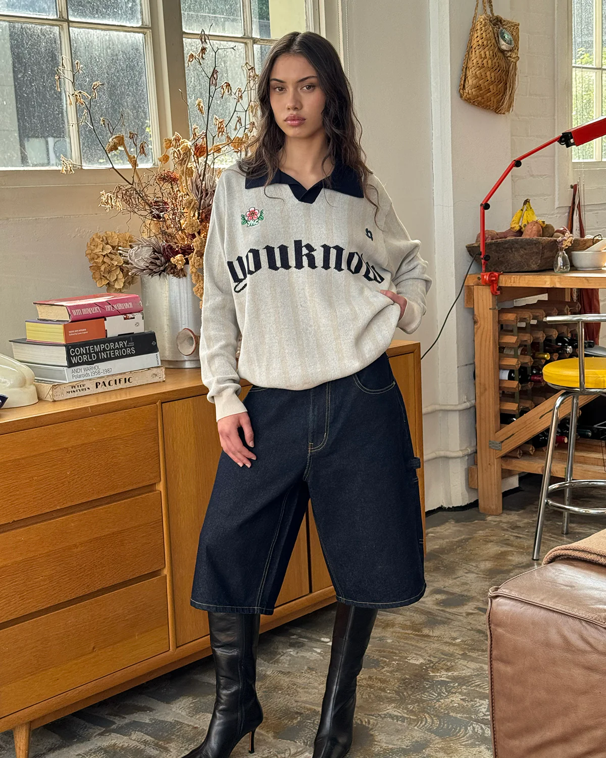 Knit Football Jersey | Beige Stripe - Image 4
