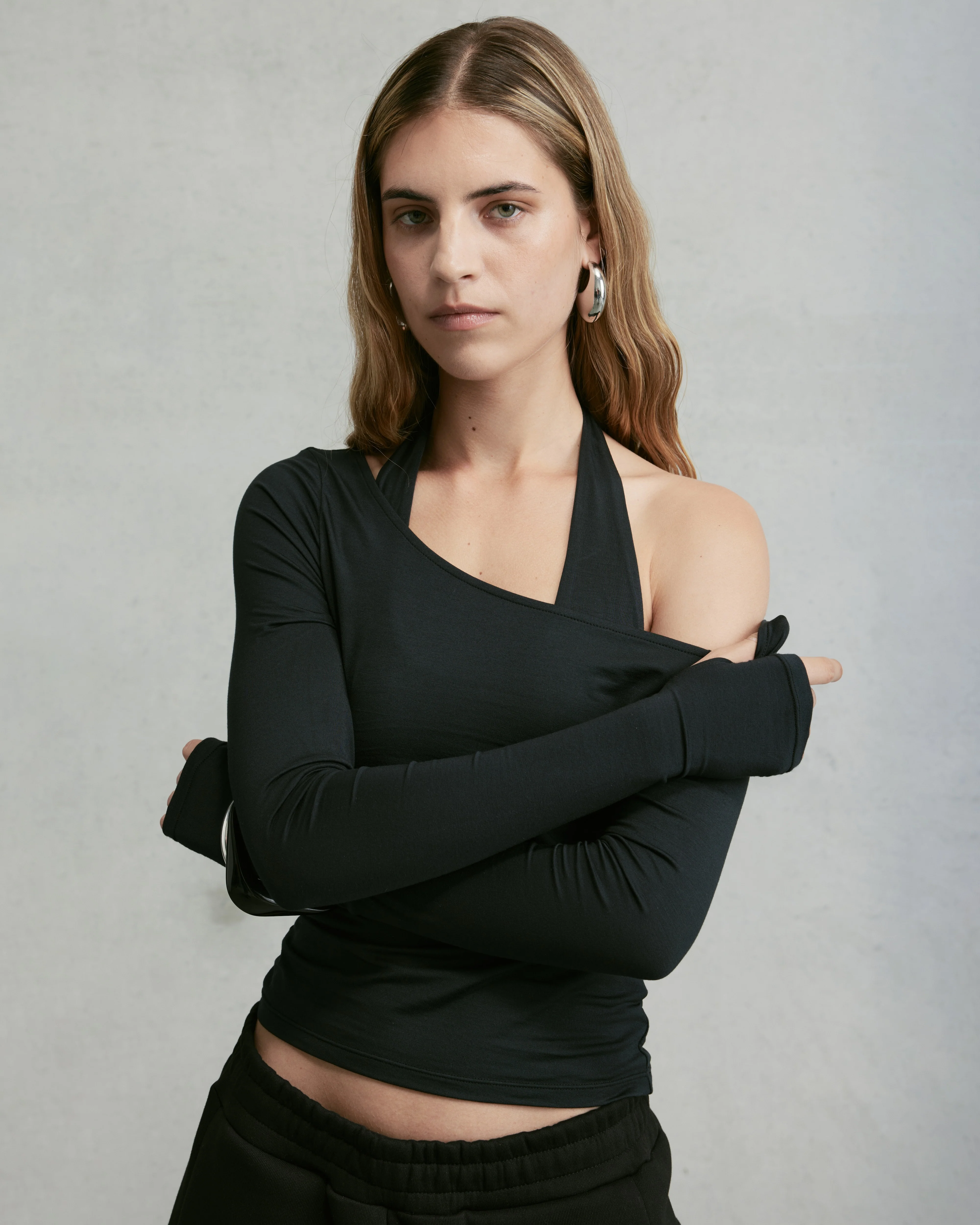 Nothing Layered Halter Longsleeve | Tar - Image 3