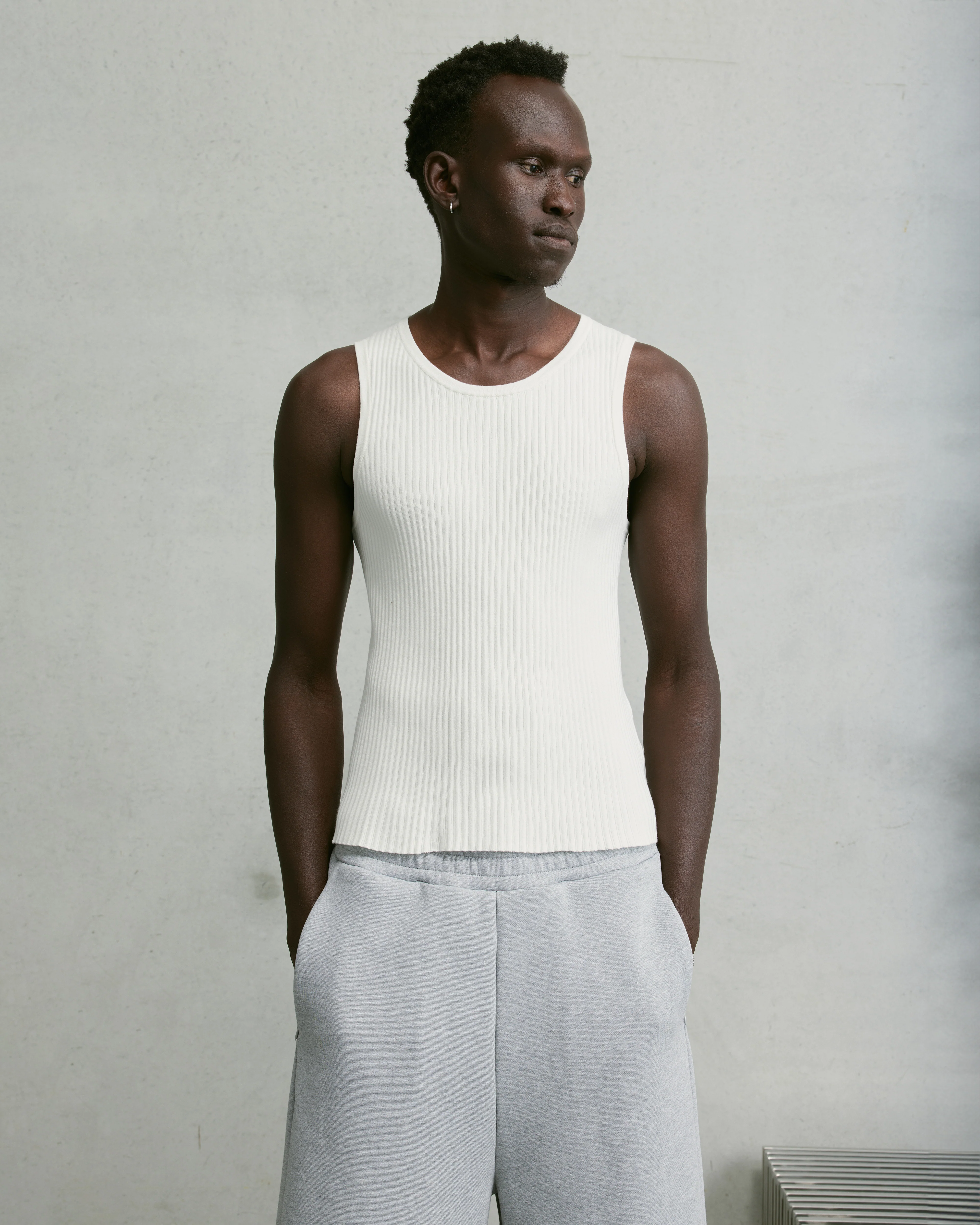Nothing Knit Rib Tank | Cloud White - Image 3