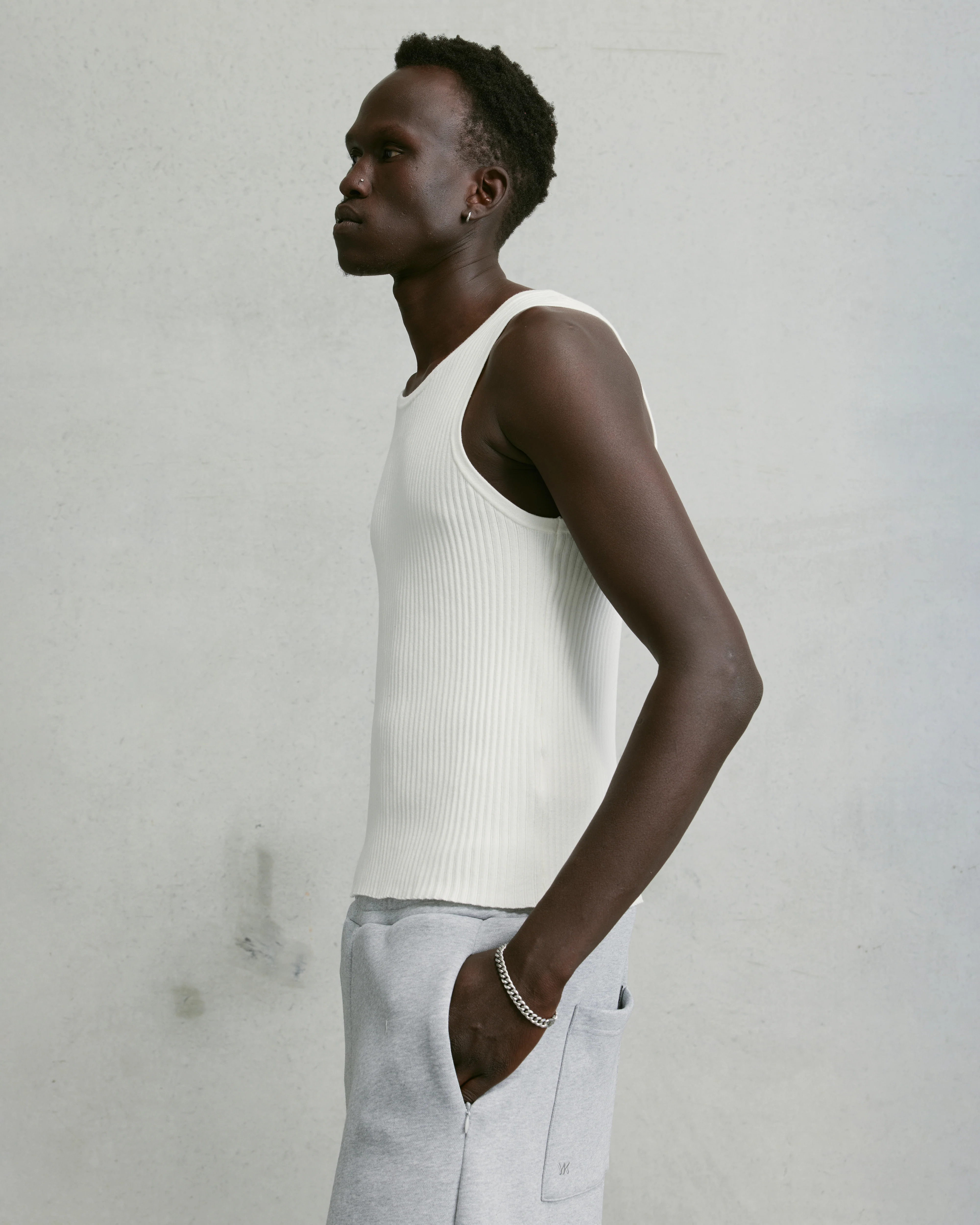 Nothing Knit Rib Tank | Cloud White - Image 5