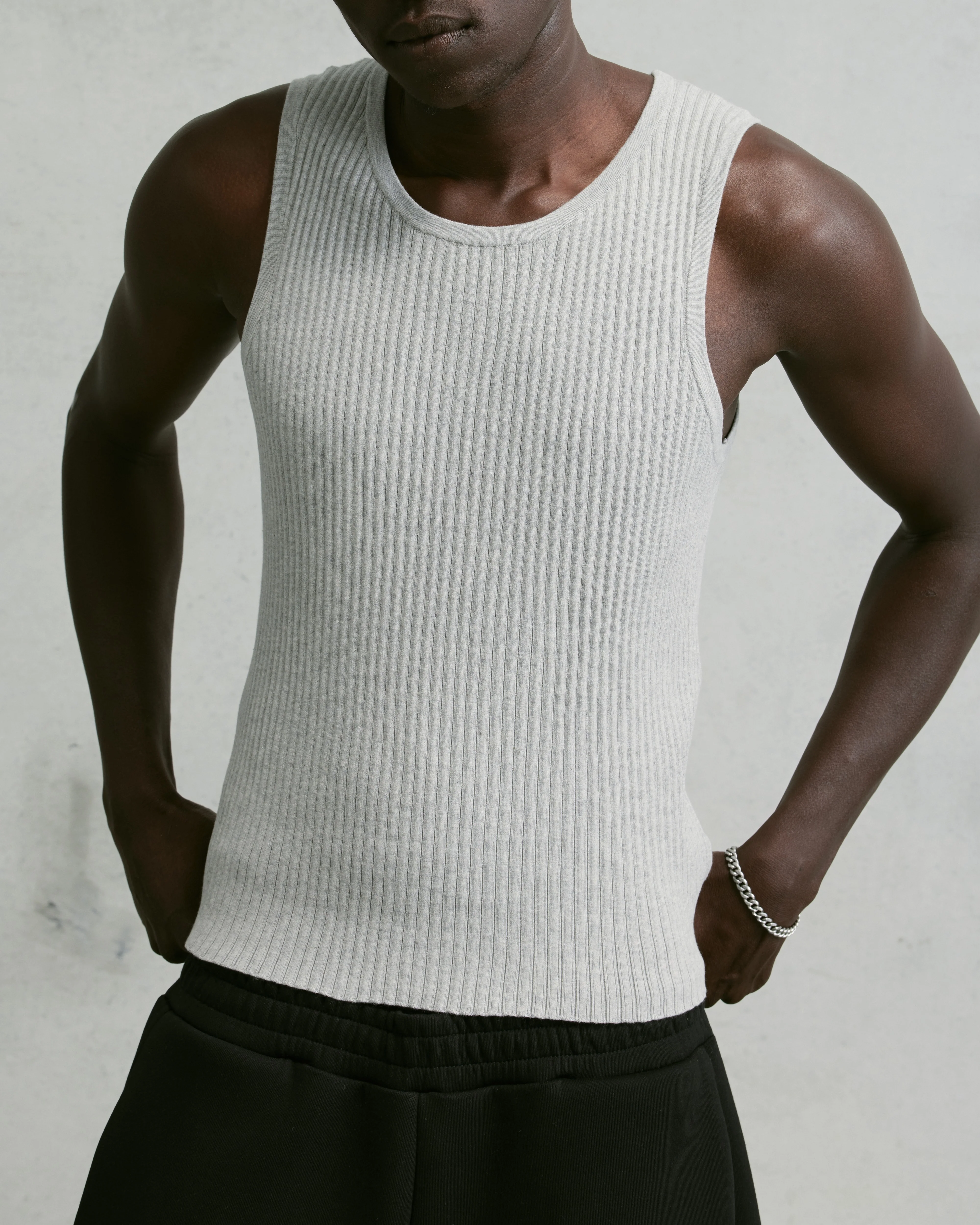 Nothing Knit Rib Tank | GREY MARLE - Image 3