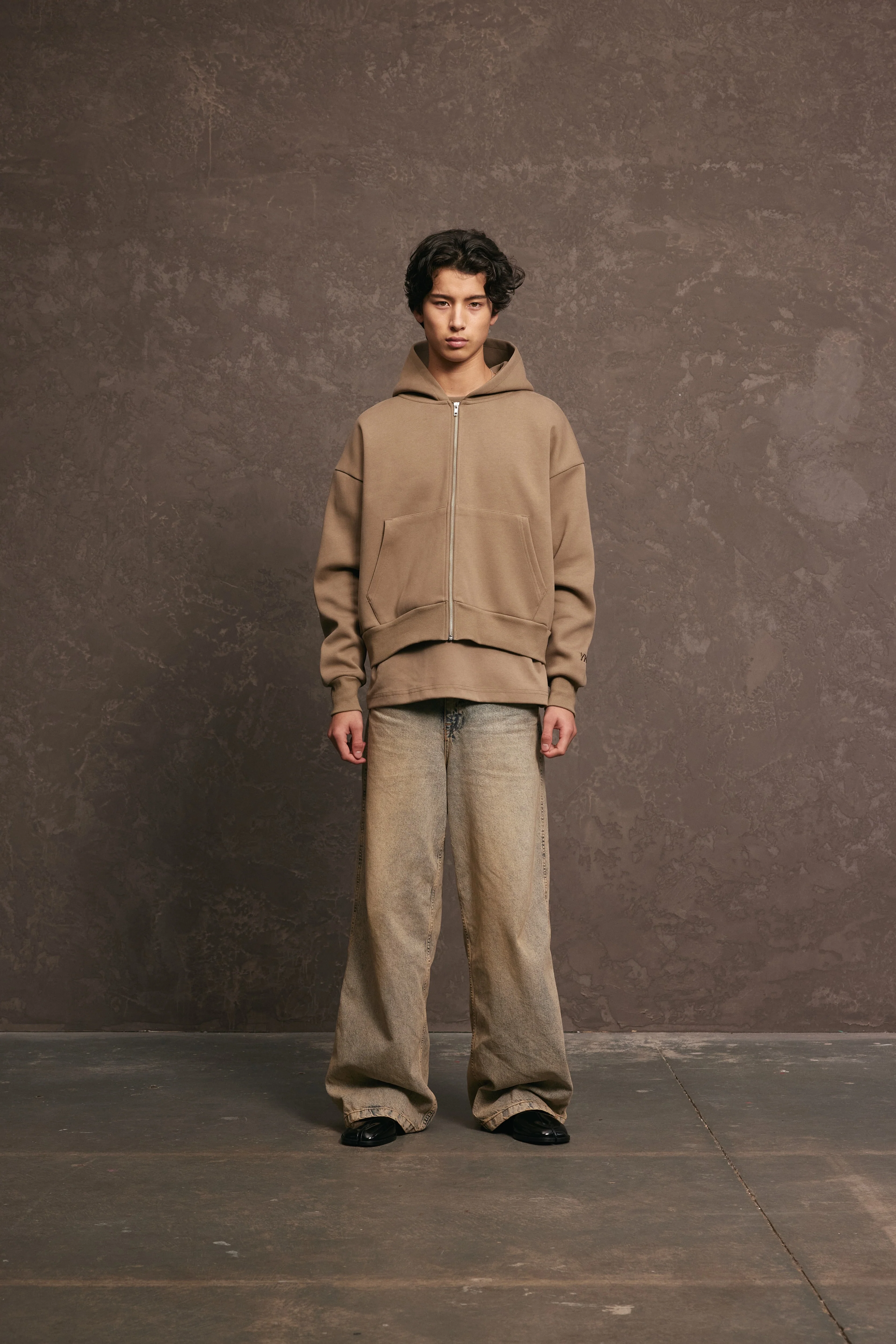 Nothing Zip Up Hoodie | Taupe - Image 3