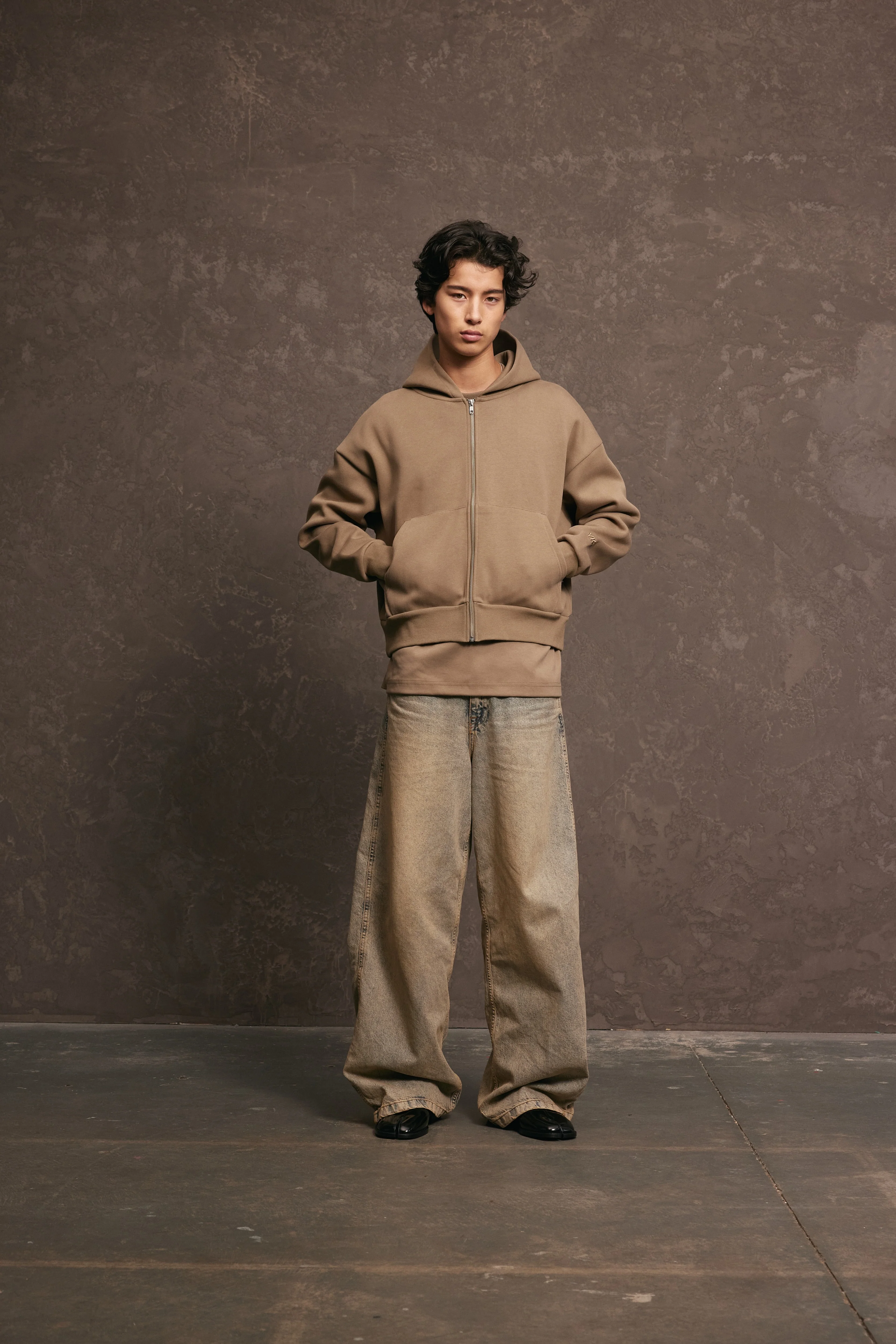 Nothing Zip Up Hoodie | Taupe - Image 5