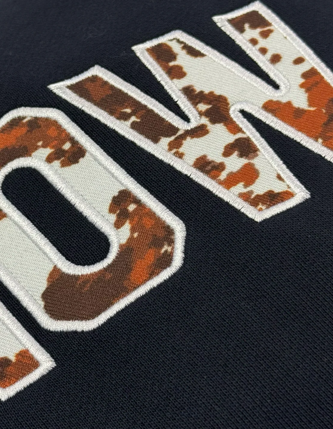 Offset Zip Up Hoodie | Navy/Cow Print - Image 5