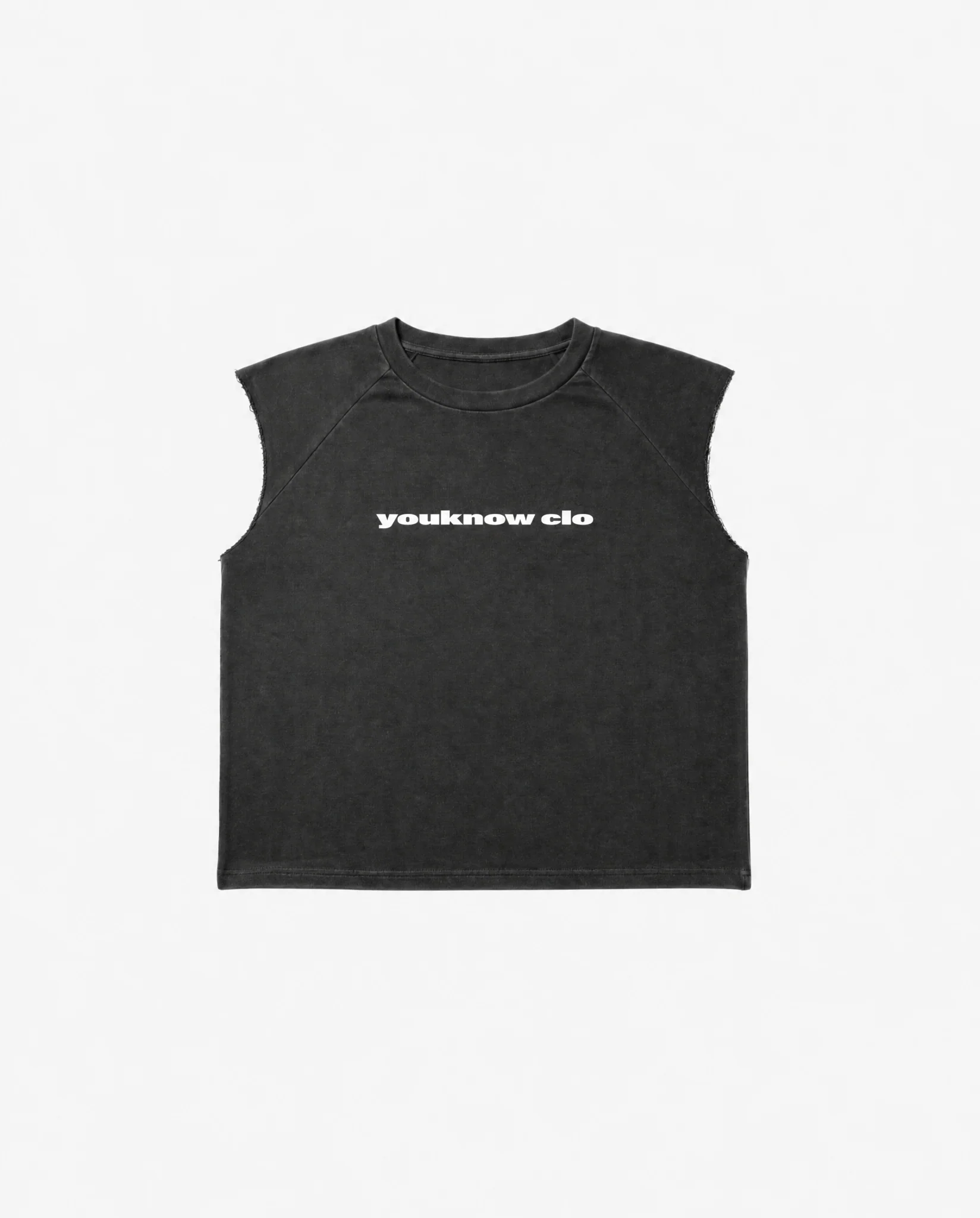 Oversized Raglan Tank | Washed Black