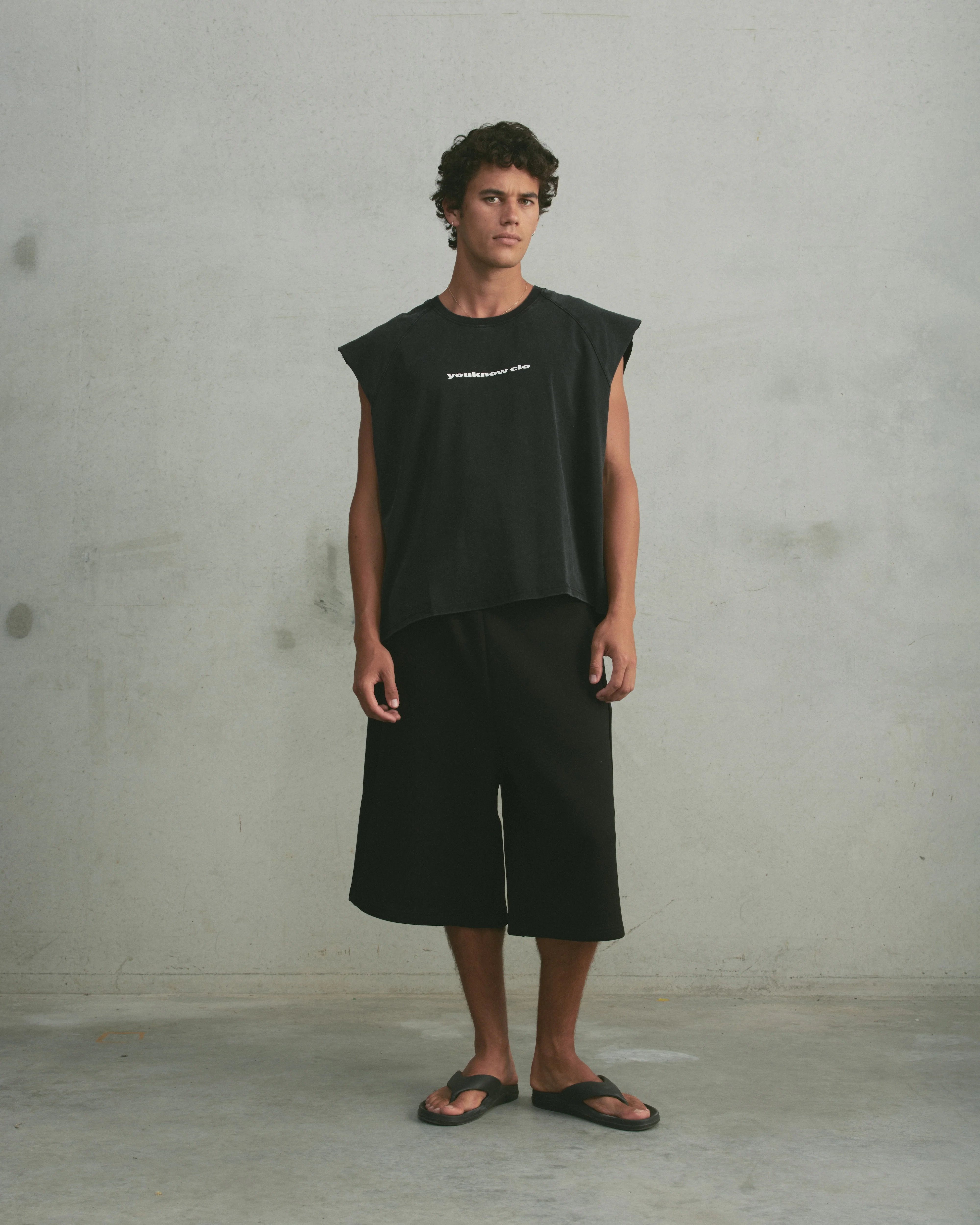 Oversized Raglan Tank | Washed Black - Image 2
