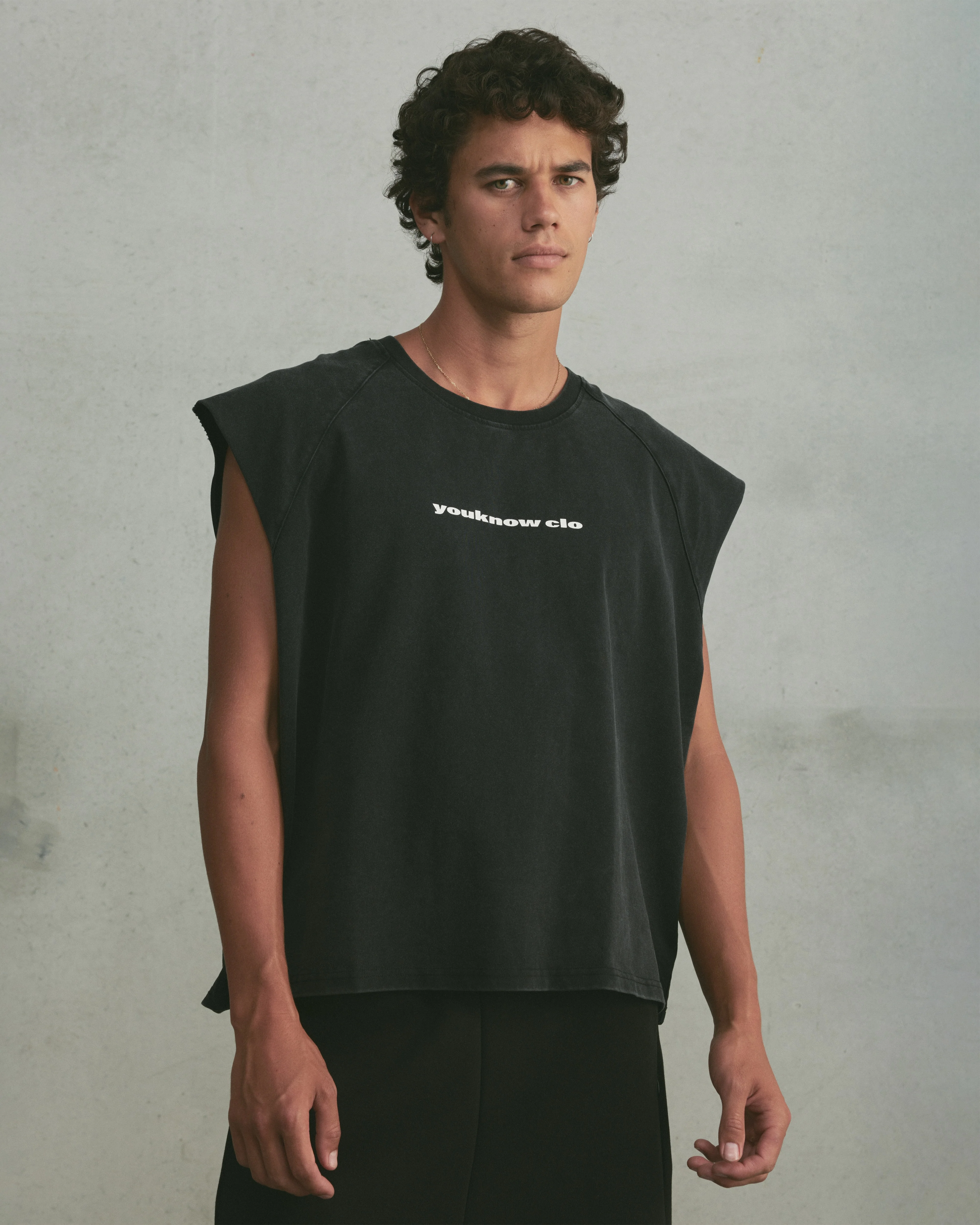 Oversized Raglan Tank | Washed Black - Image 4