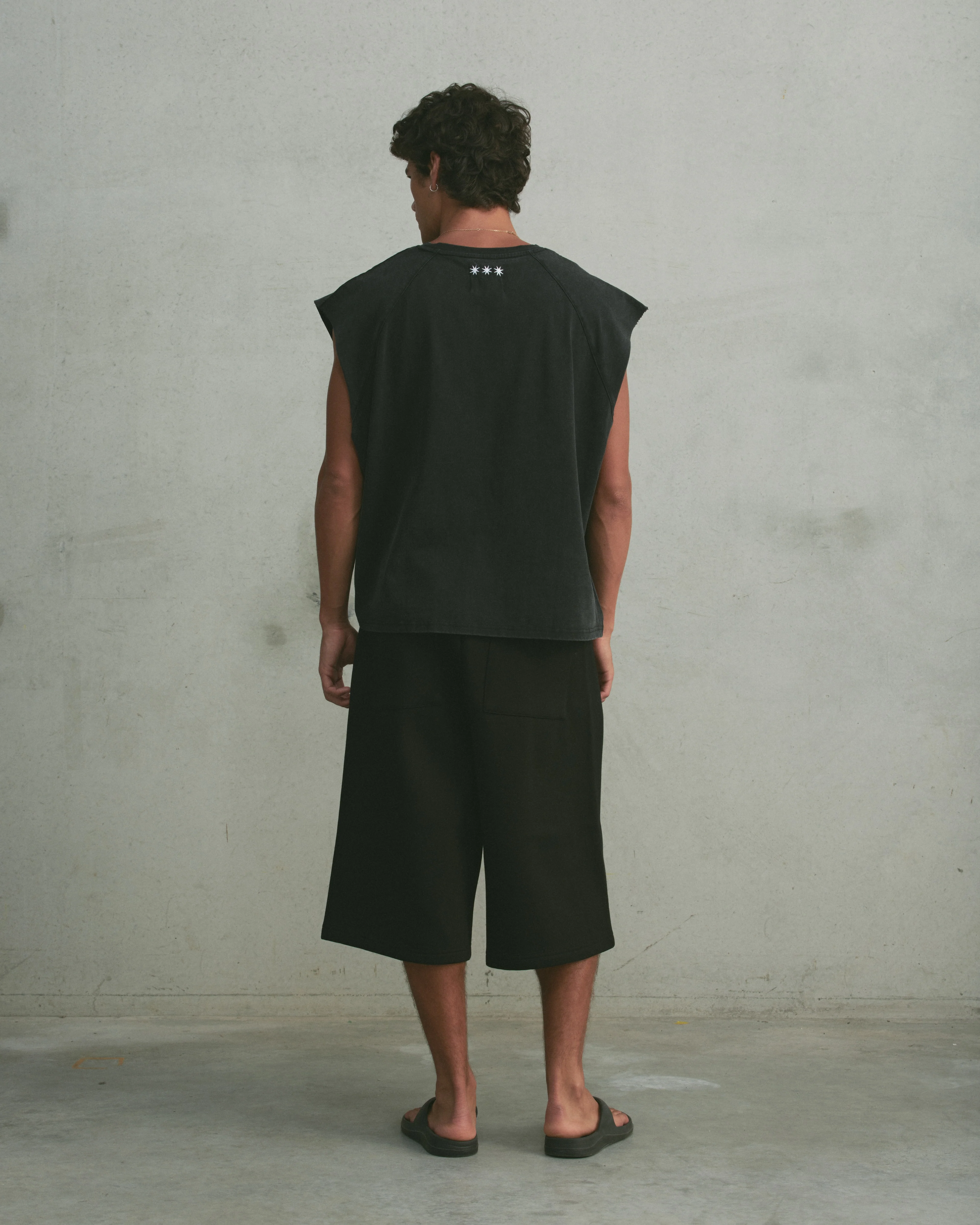 Oversized Raglan Tank | Washed Black - Image 5