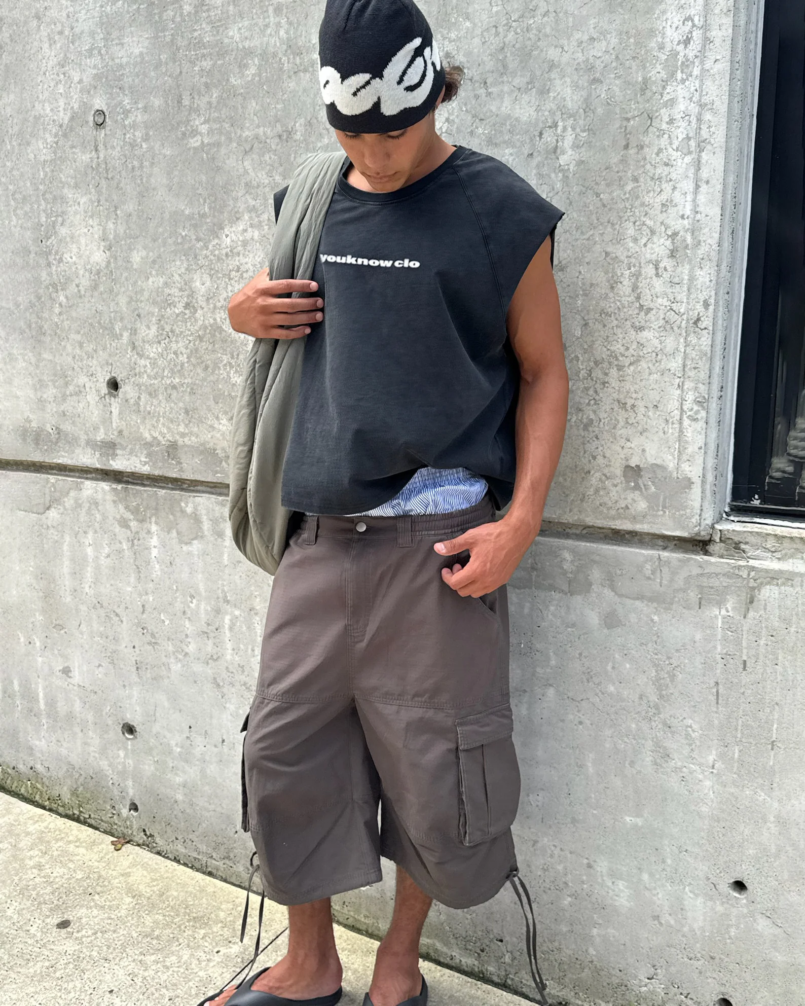 Oversized Raglan Tank | Washed Black - Image 7
