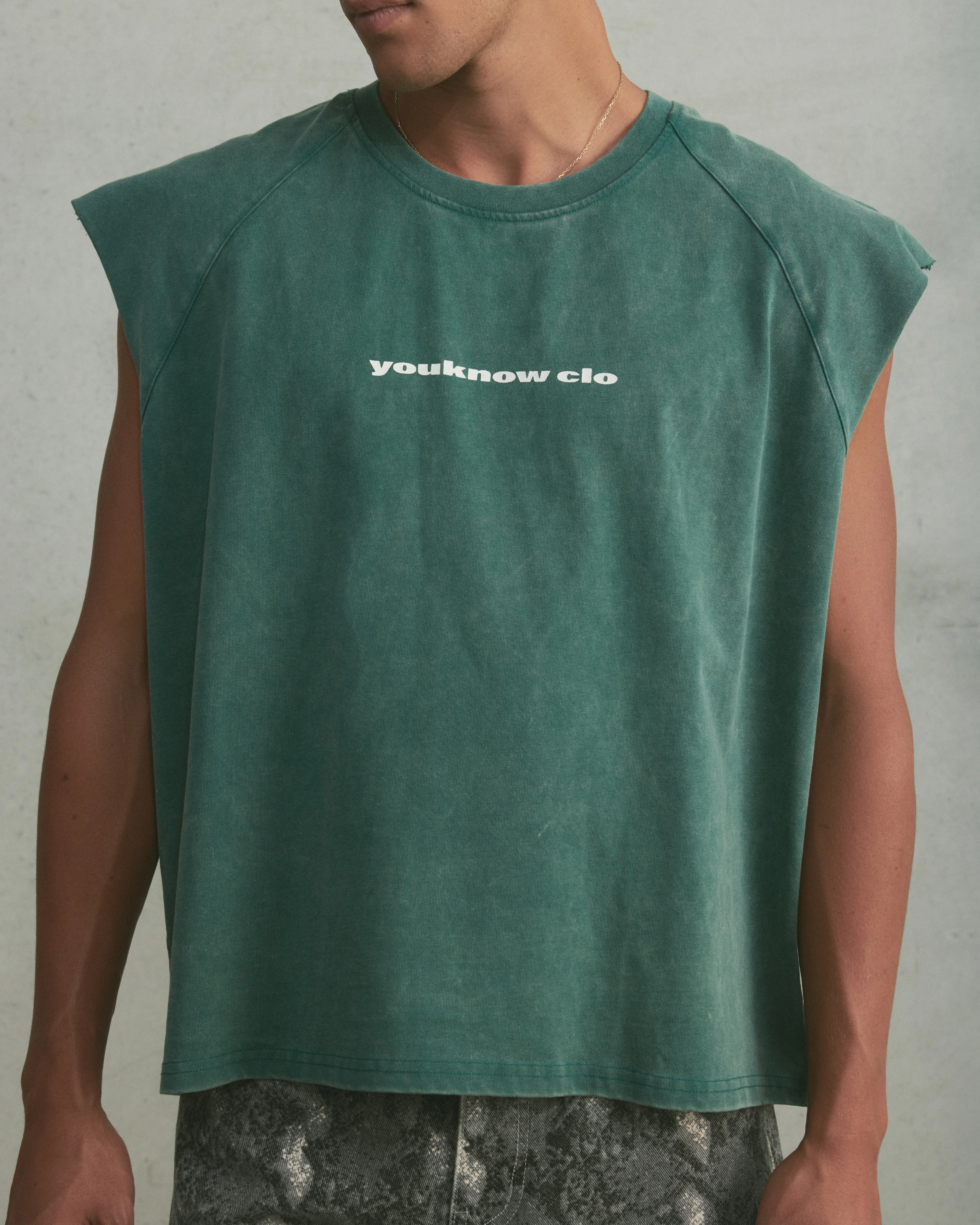 Oversized Raglan Tank | Washed Green - Image 3
