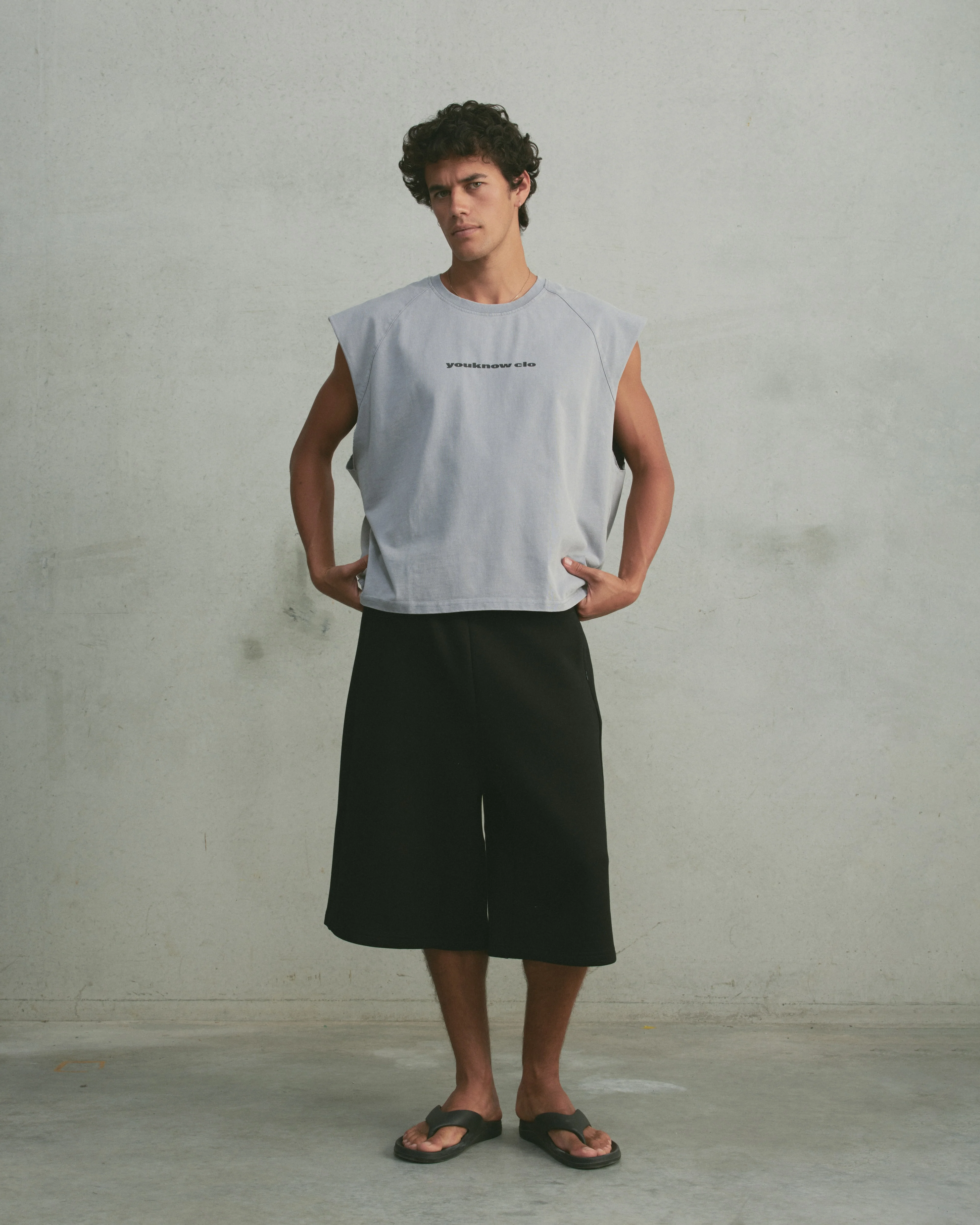 Oversized Raglan Tank | Washed Grey - Image 2