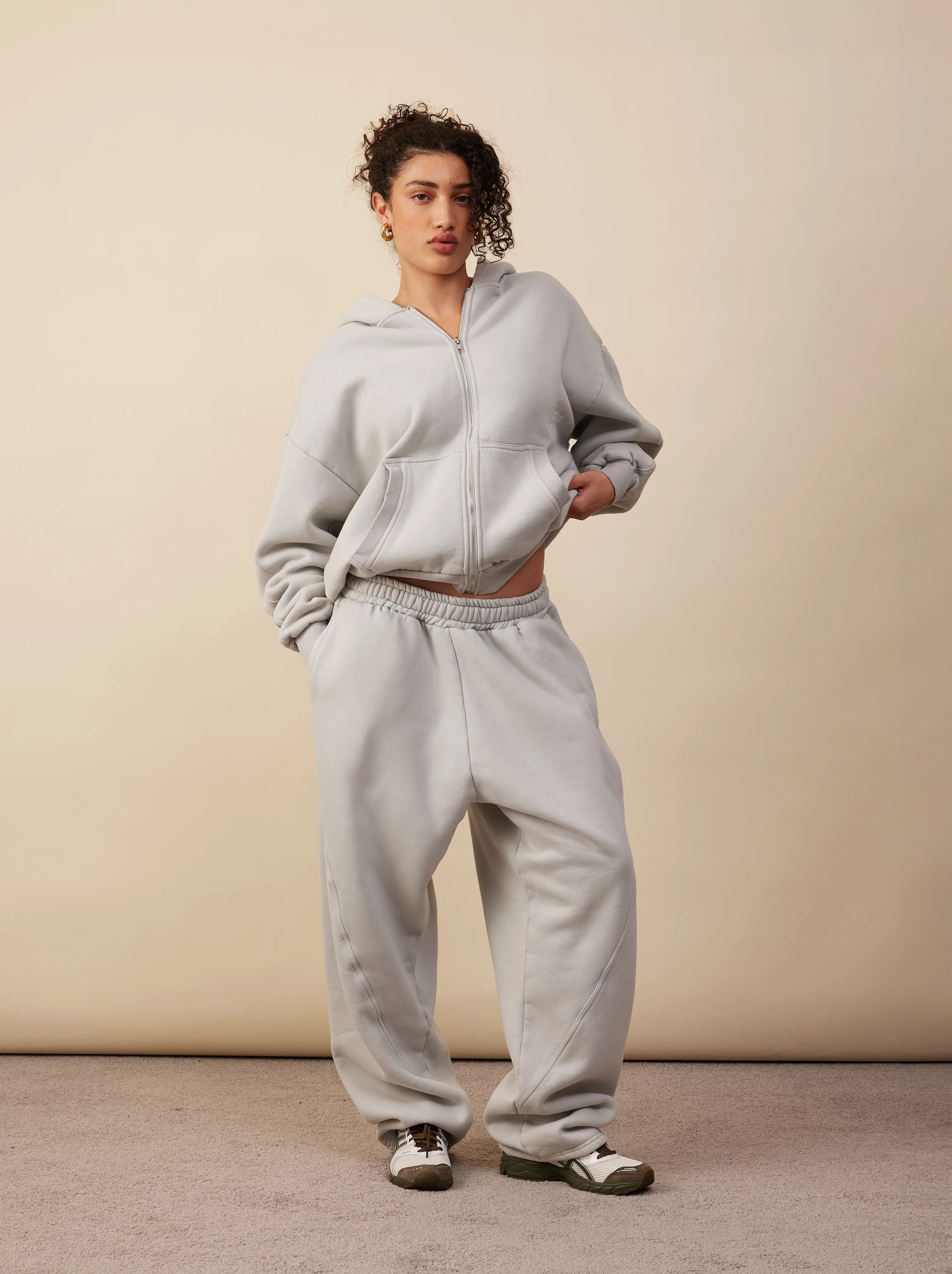 Panelled Trackpants | Light Grey - Image 4
