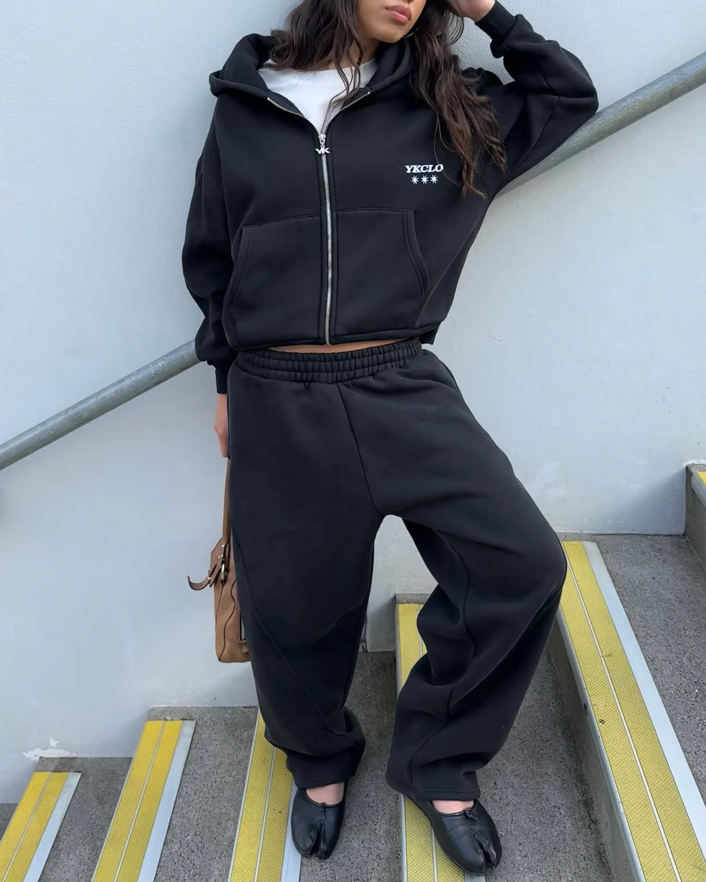 Panelled Trackpants | Black - Image 4