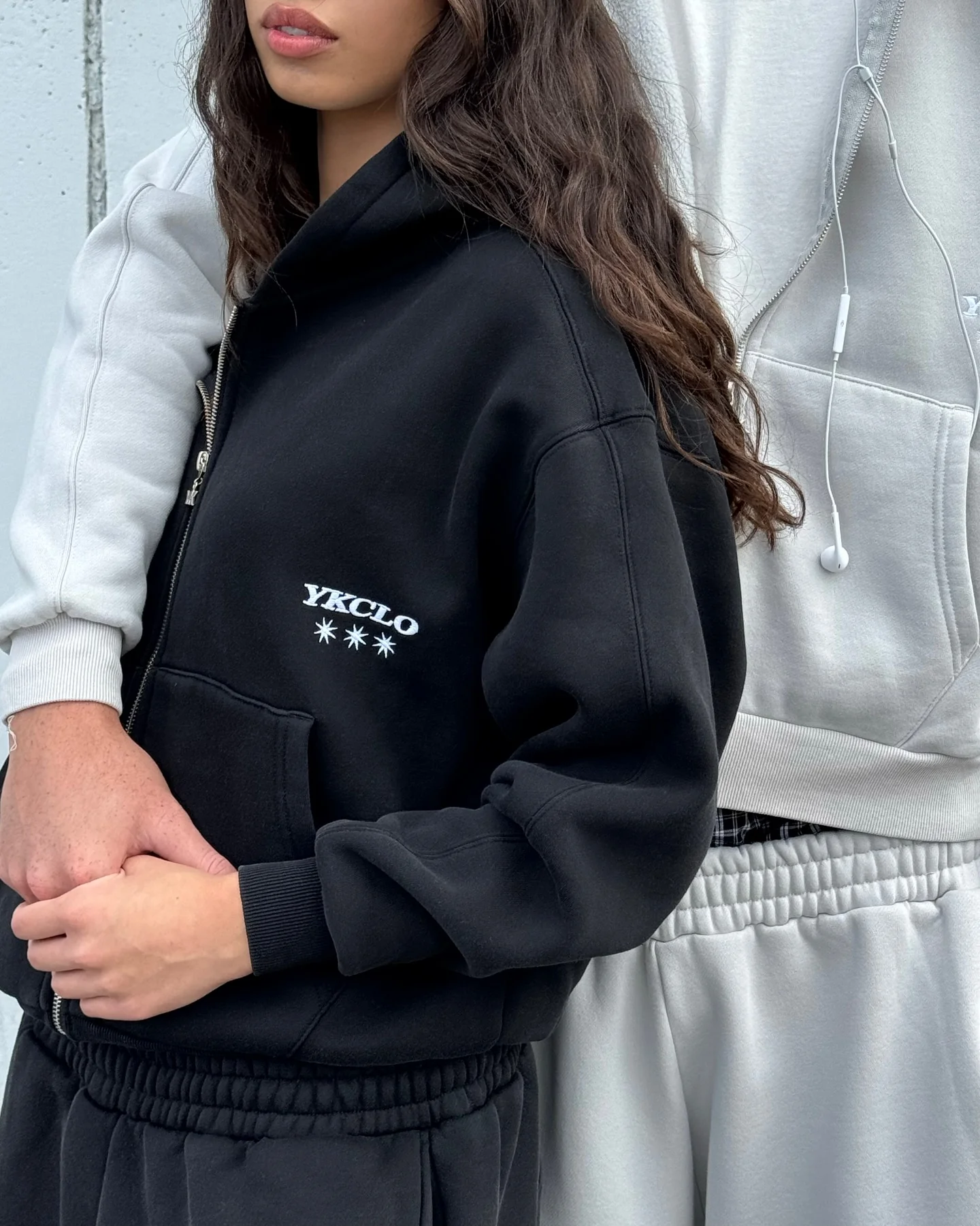 Panelled Zip Up Hoodie | Black - Image 6