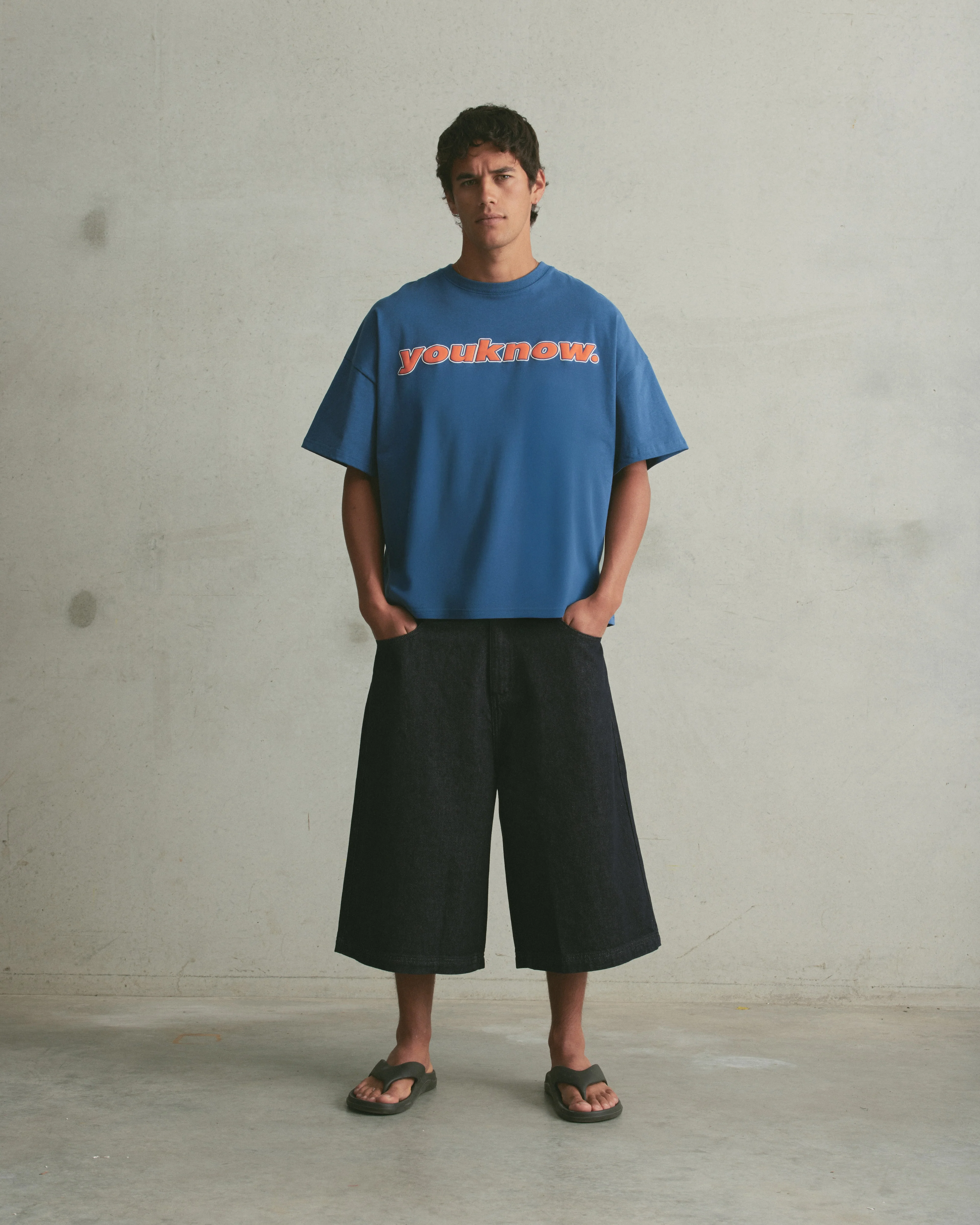 Puff Print Box Tee | Ocean Blue - Image 2