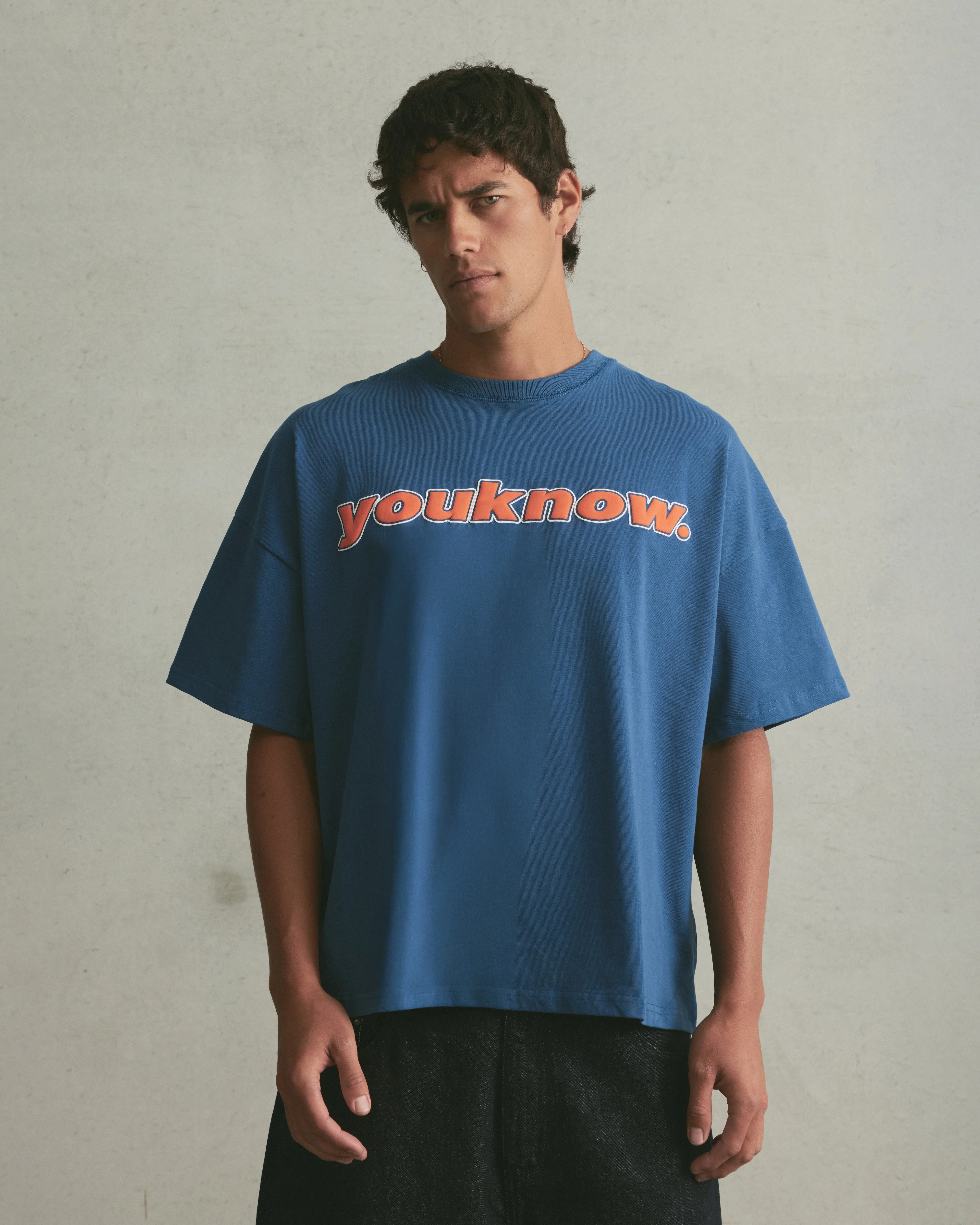 Puff Print Box Tee | Ocean Blue - Image 4