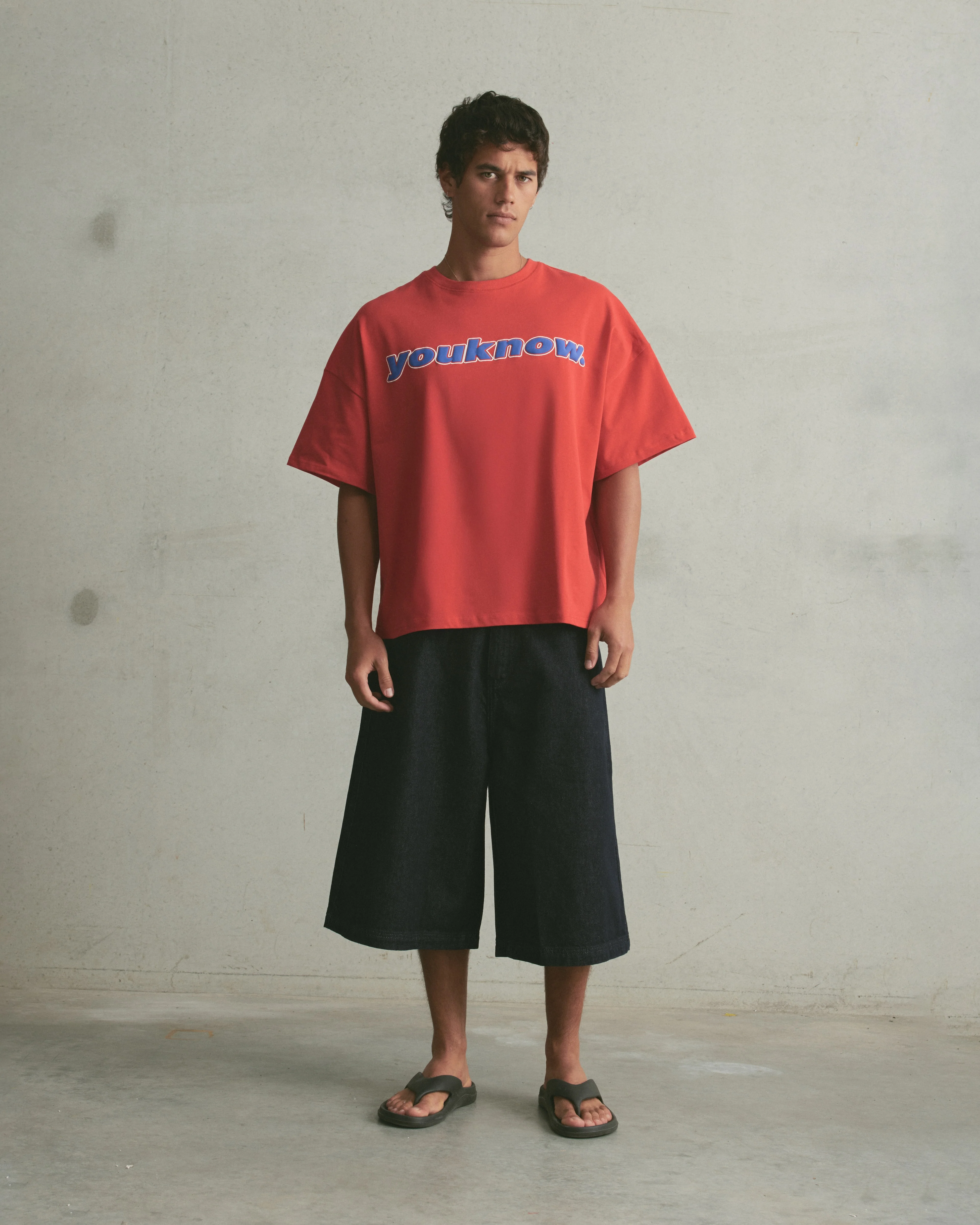 Puff Print Box Tee | Red - Image 2
