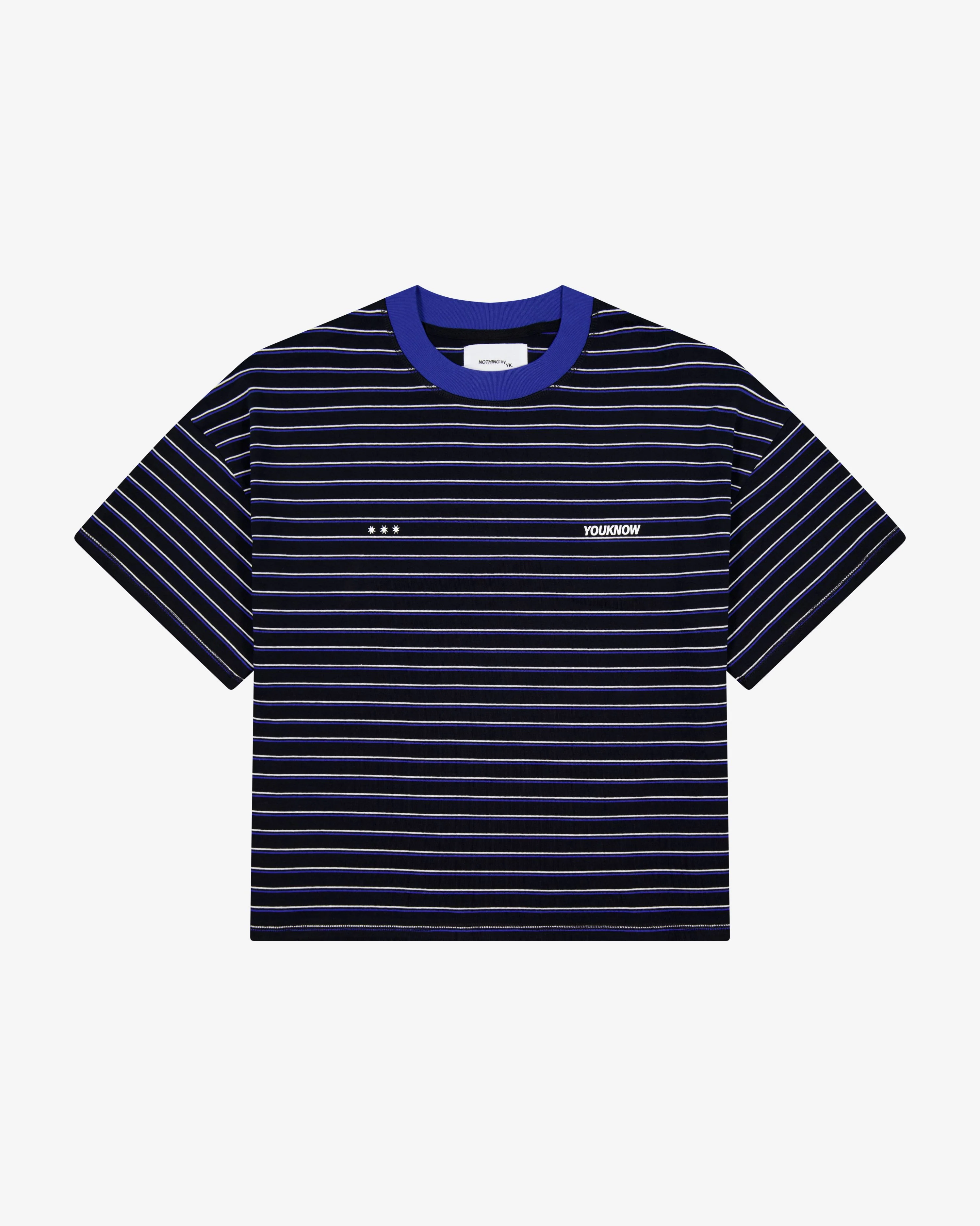 Striped YK Tee | Black/Blue Stripe