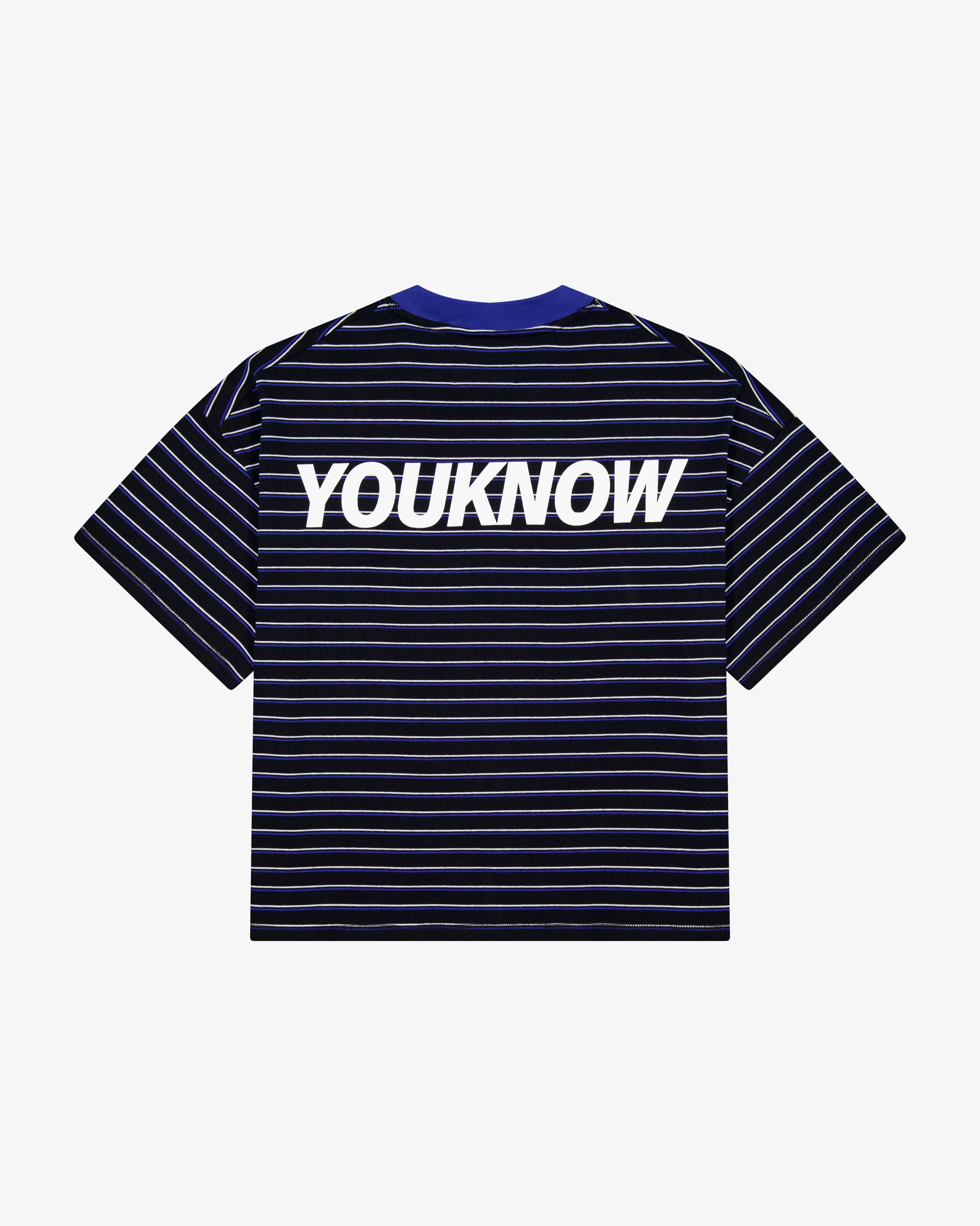 Striped YK Tee | Black/Blue Stripe - Image 2