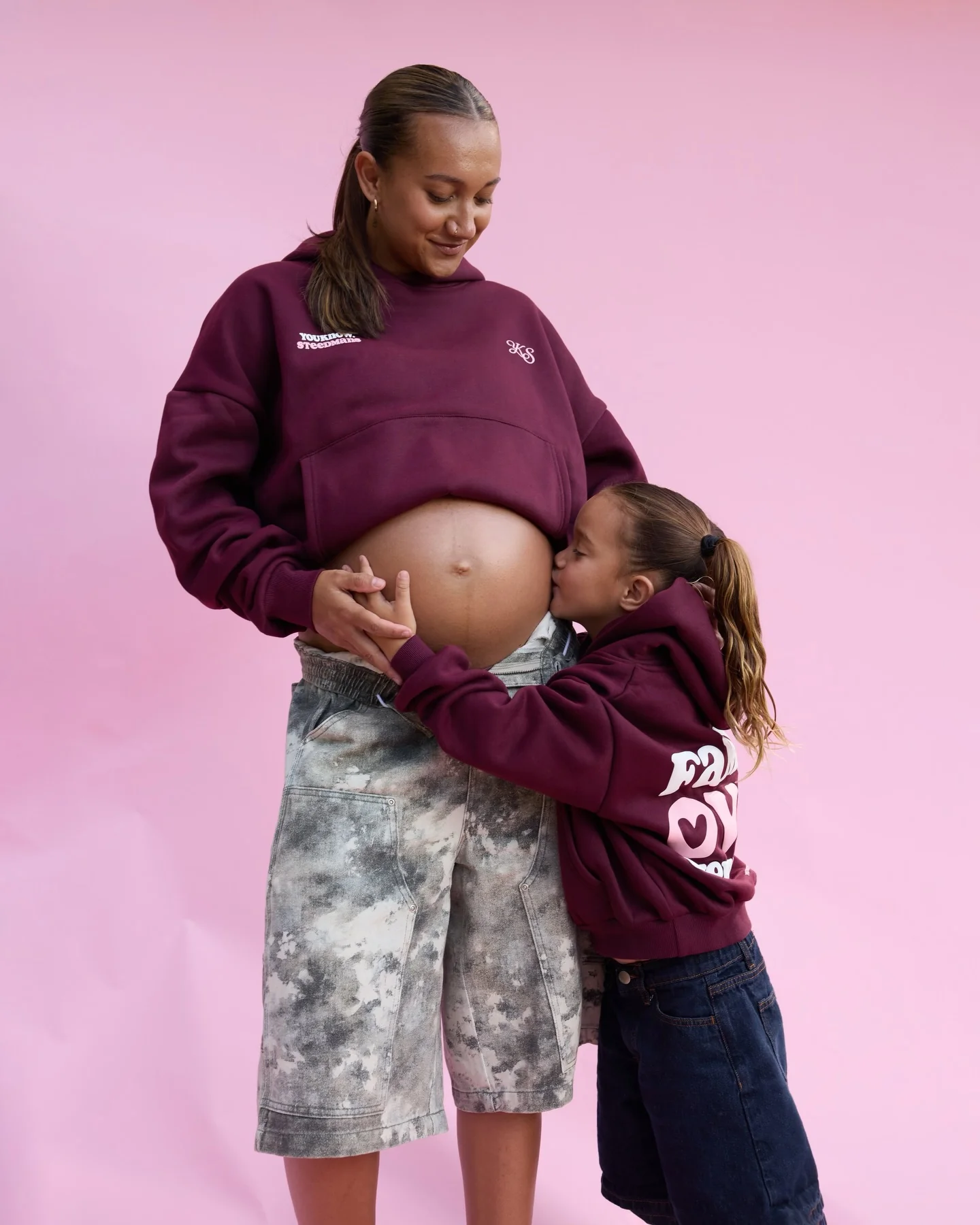 YK Kids x Steedmans Hoodie | Burgundy - Image 3